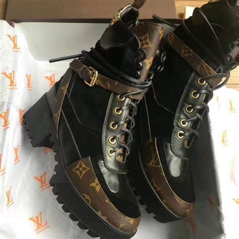 louis vuitton hiking boots women& 39|louis vuitton combat boots heel.